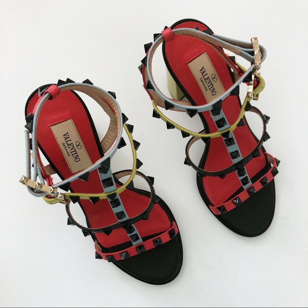 Valentino NIB Rock Stud T-Strap Sandals Abo 36.5 - Picture 6 of 14